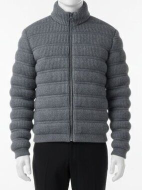 Mackage Men's Gray Christopher Wool/Cashmere Down Knit Jacket Size 36